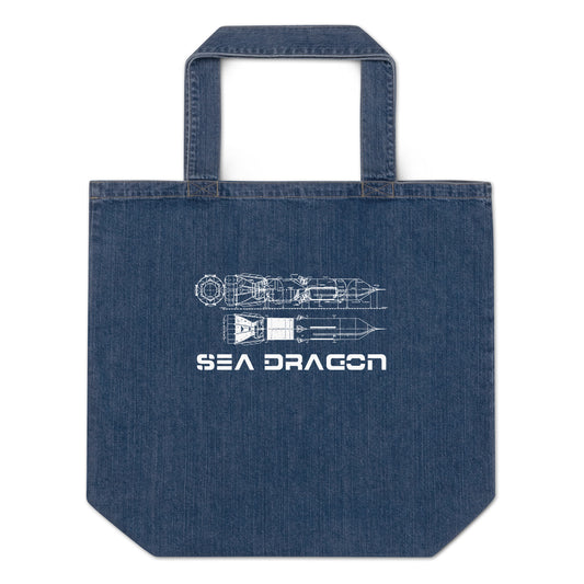 Organic denim tote bag